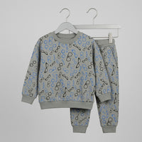 Glasses Greenish Gray Boys Fleece Tracksuit