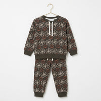 Floral Brown Fleece Tracksuit