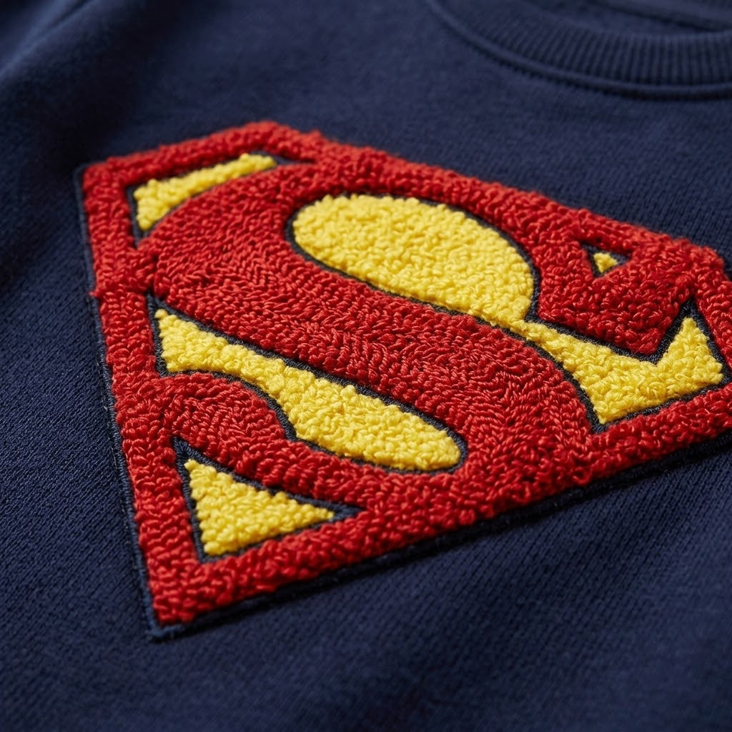 Embroided Superman Fleece Tracksuit