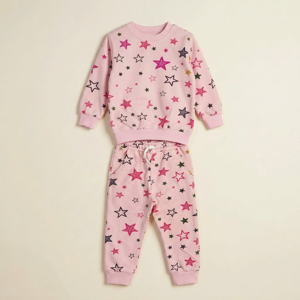 Star In Pink Fleece Tracksuit