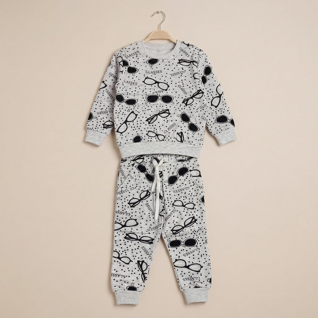 Black Glasses Fleece Tracksuit