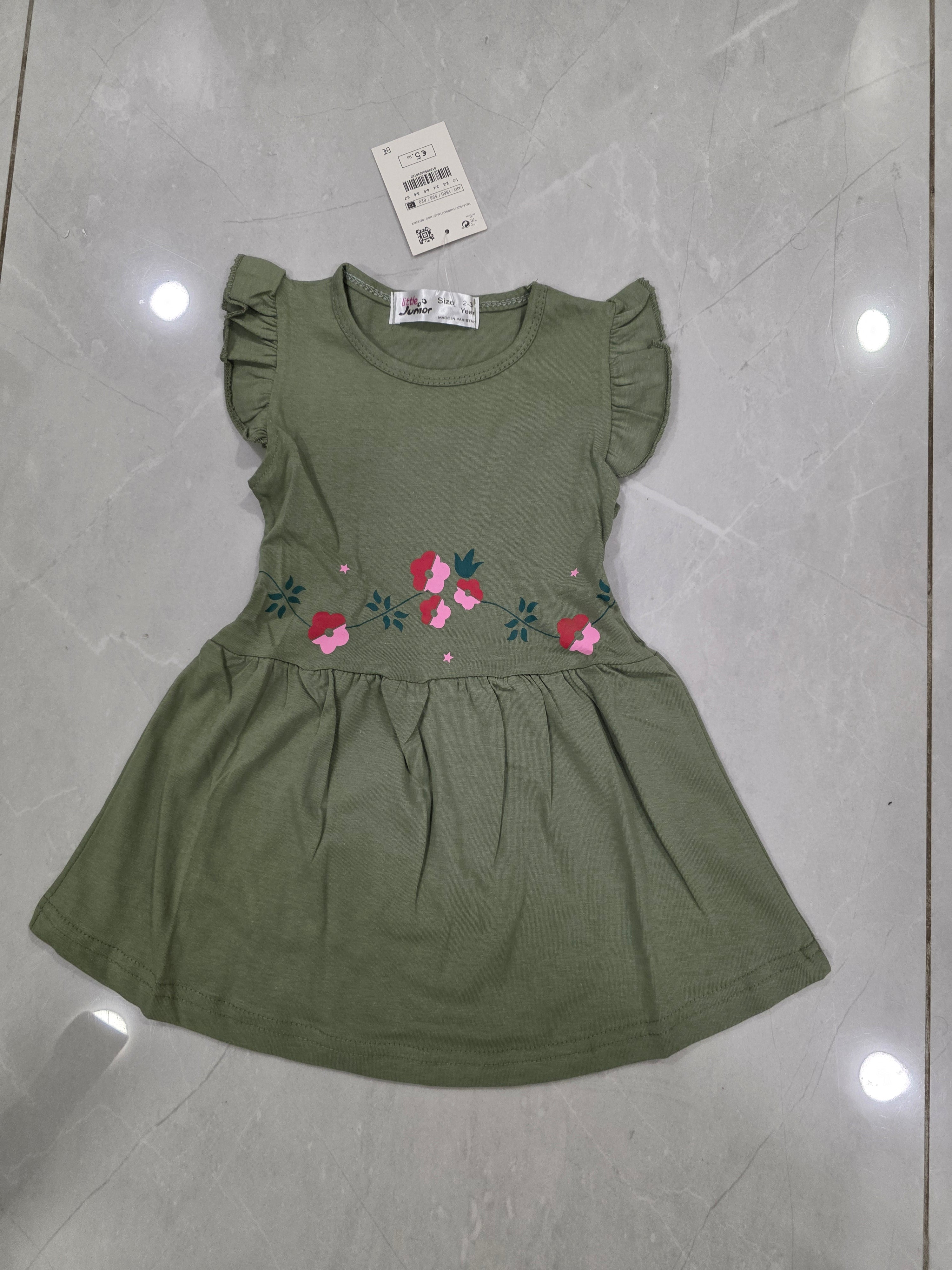 Green Cotton Jersey Frocks