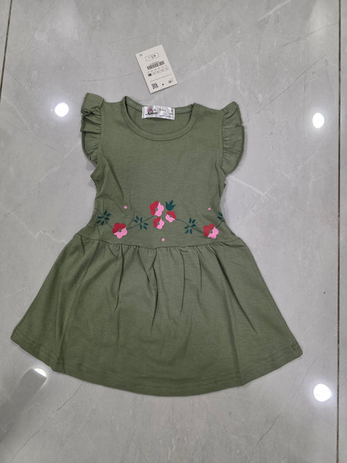 Green Cotton Jersey Frocks