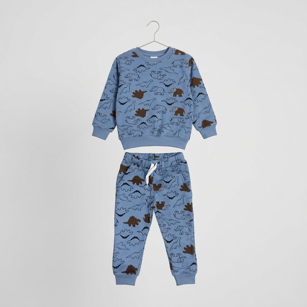 Brown Dolphin In Blue Fleece Tracksuit