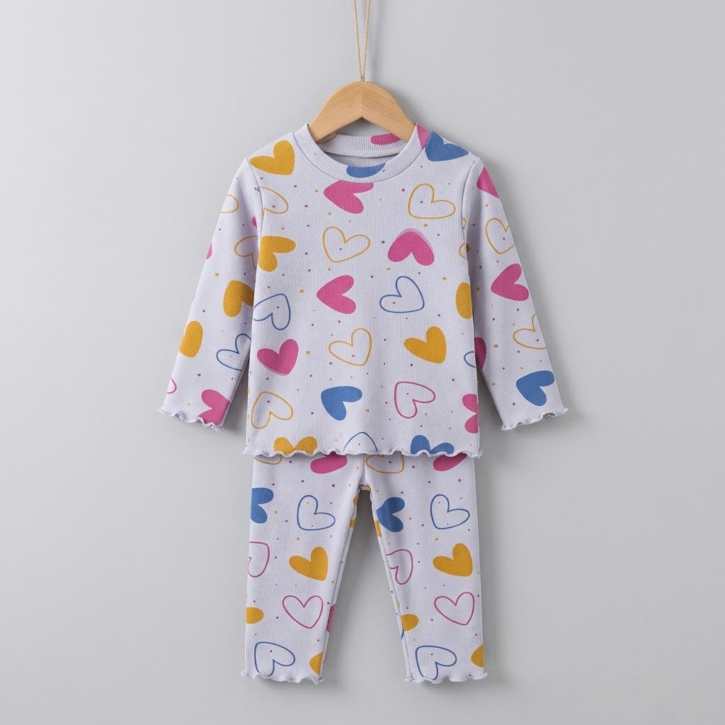 Light Purple Hearts Lounge Set