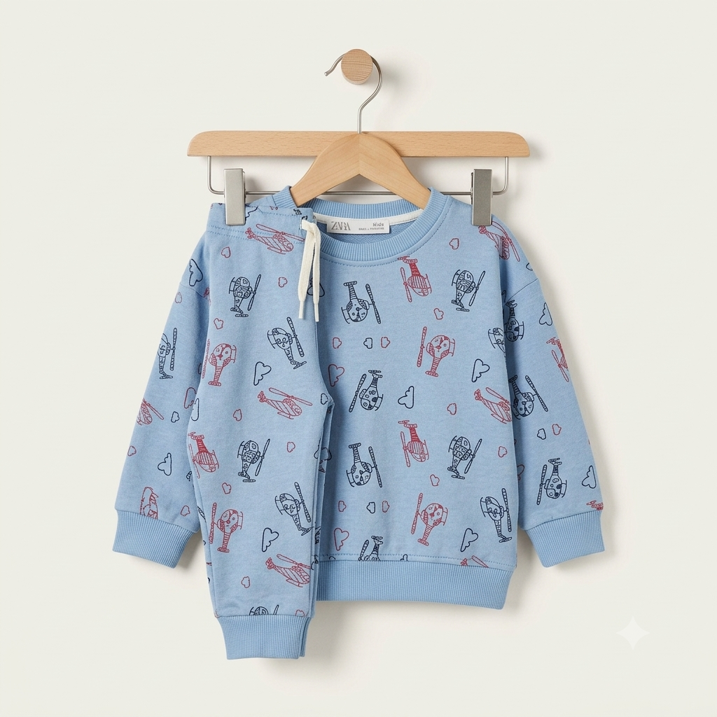 Helicopter Blue Fleece Tracksuit