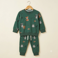 Kitty Green Print Fleece Tracksuit
