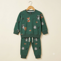 Kitty Green Print Fleece Tracksuit