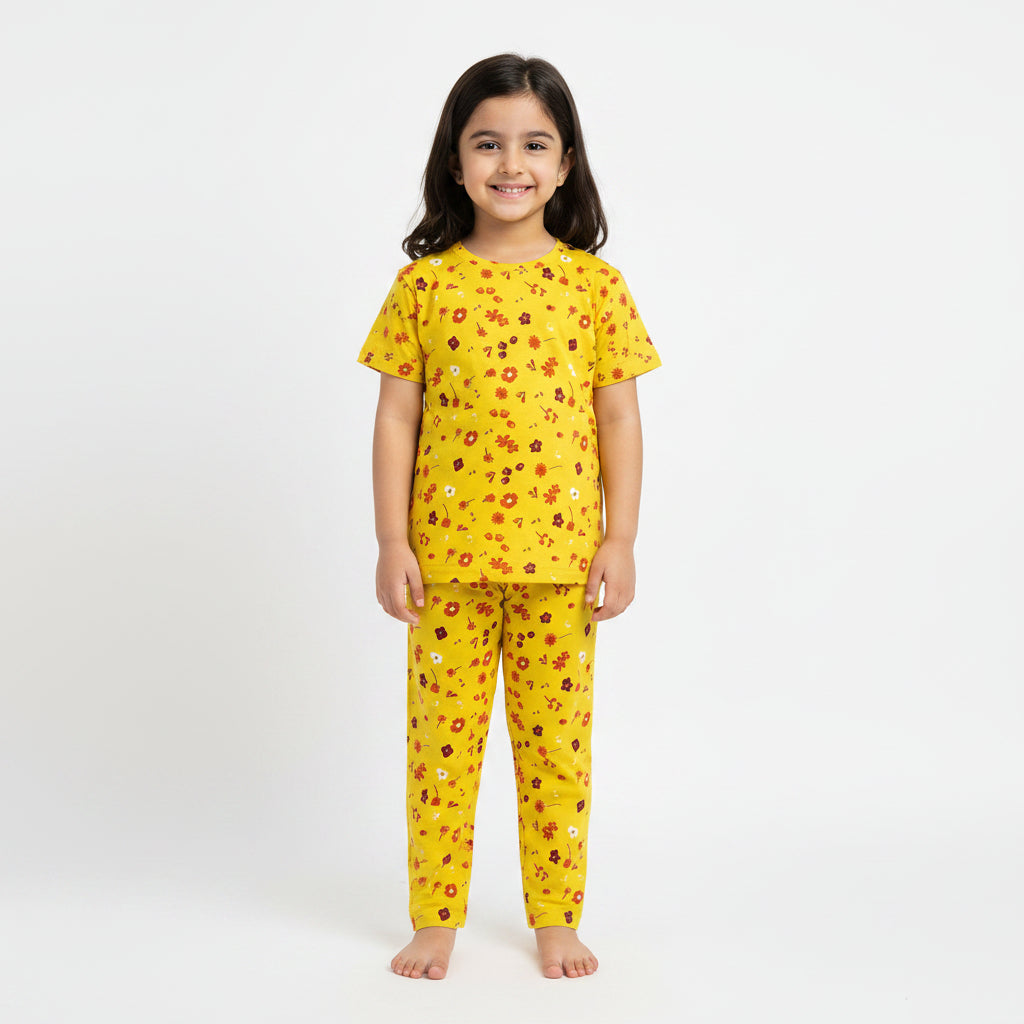 Floral Yellow Nightsuit