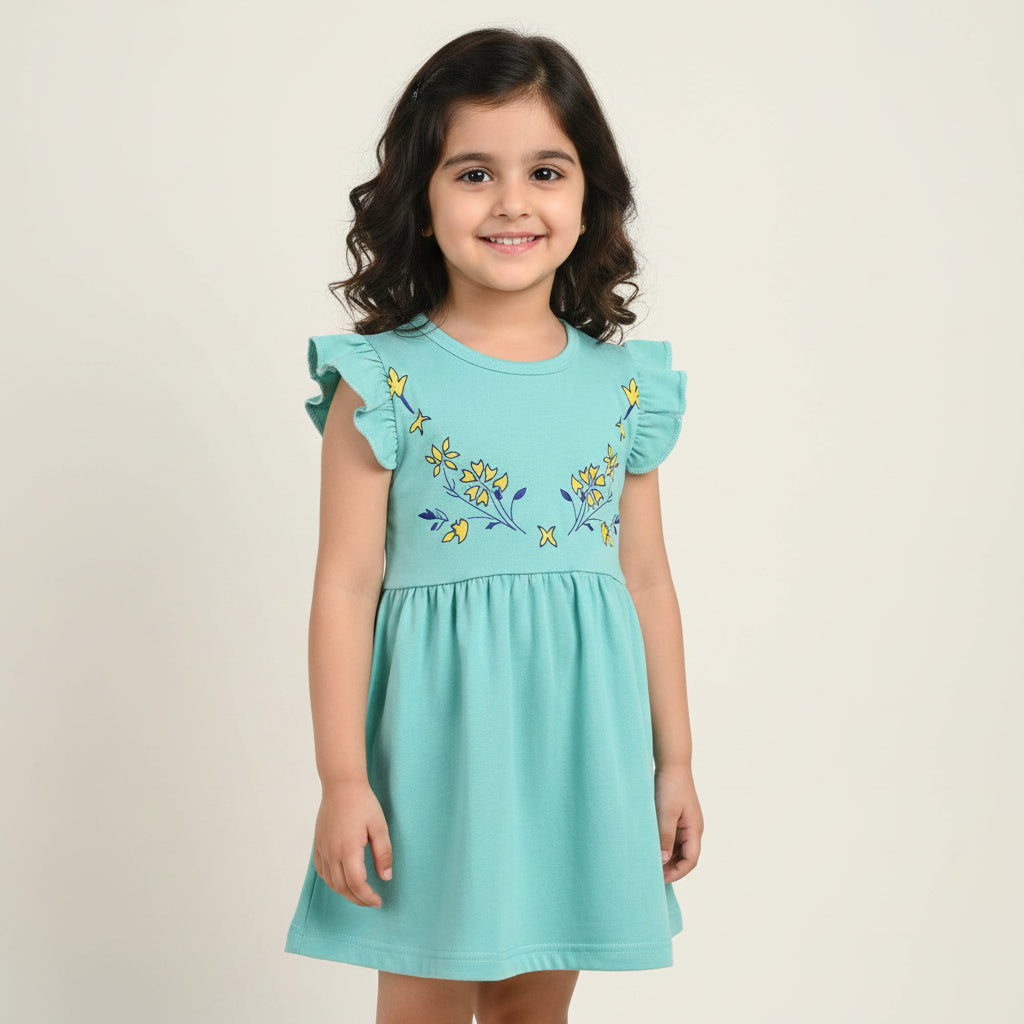 Sky Blue Cotton Jersey Frocks