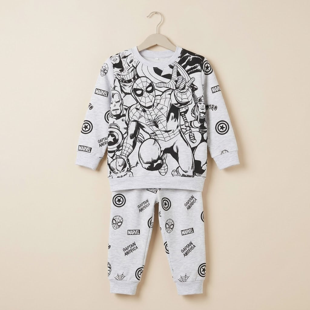 Spiderman In White Fleece Tracksuit