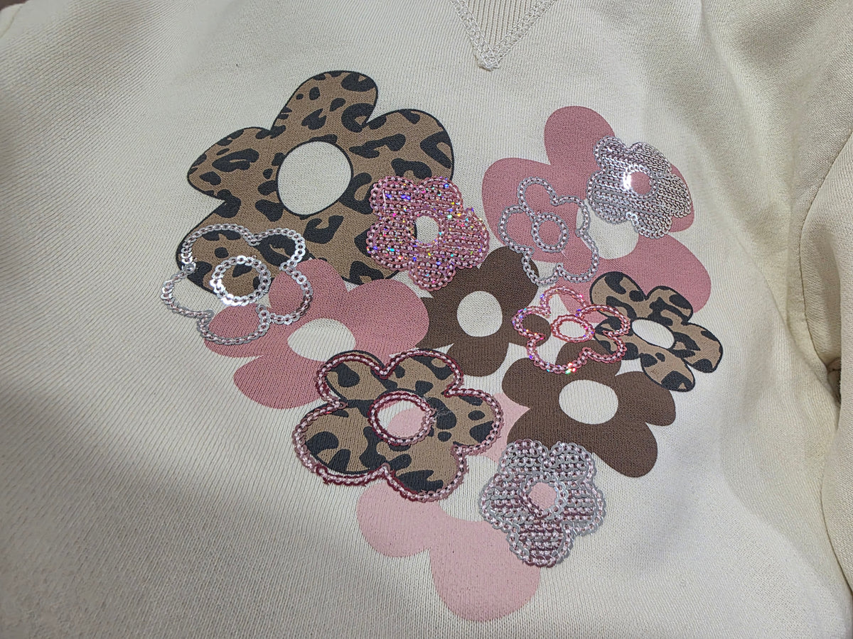 Peacock Floral Sequence Hoodie