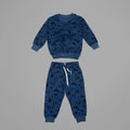 Dino In Blue Fleece Tracksuit