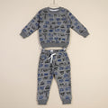 Blue Cars In Gray Fleece Tracksuit