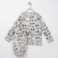 Car In Beige Full Sleeves Cotton Jersey Nightsuit