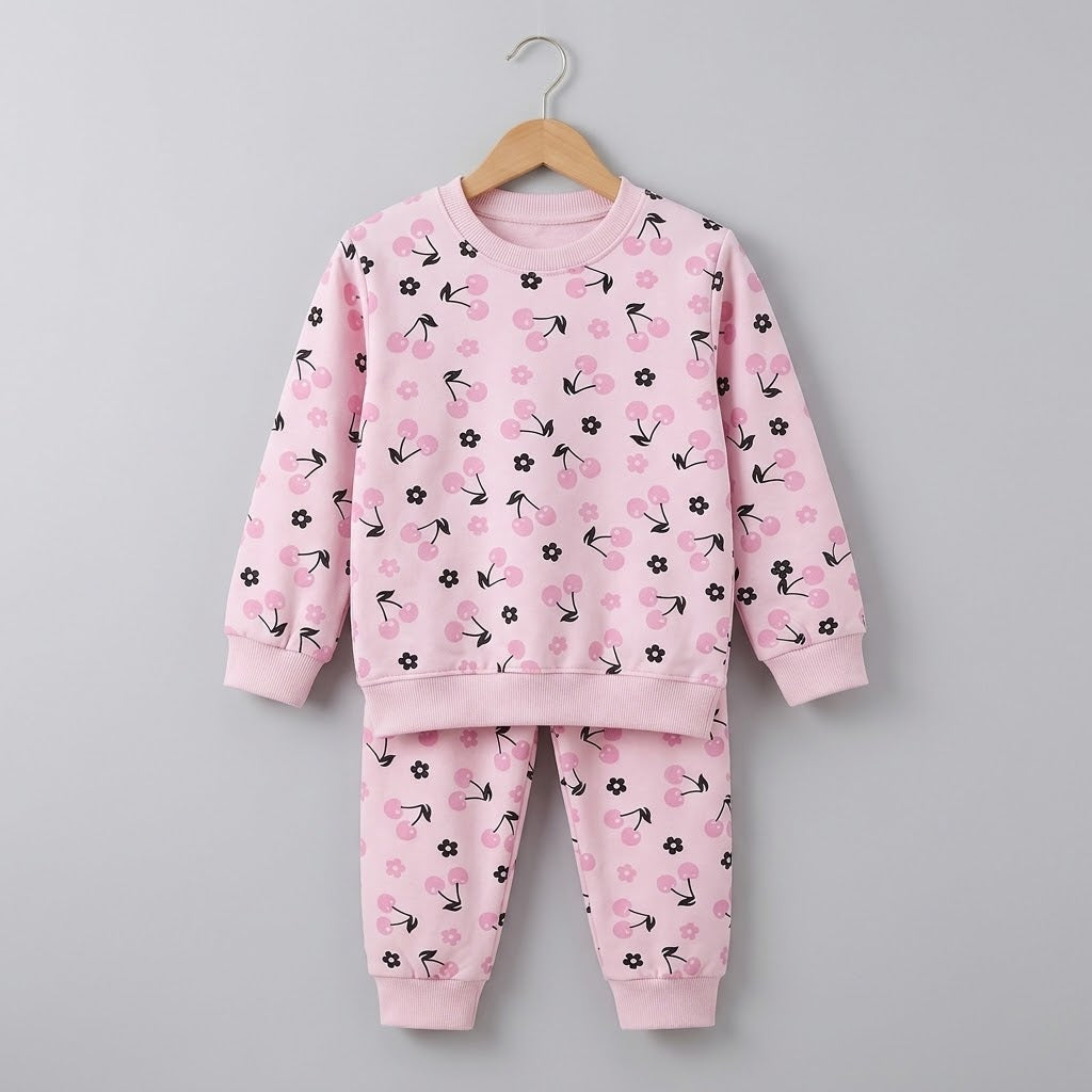 Pink Cherry Fleece Tracksuit