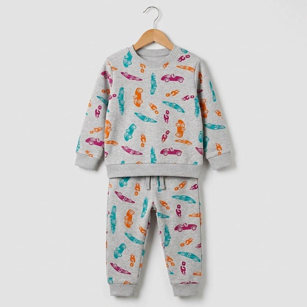 Colorful Cars Fleece Tracksuit