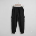 Cargo Fleece Black Trousers