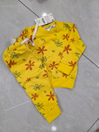 Yellow Floral Fleece Tracksuit