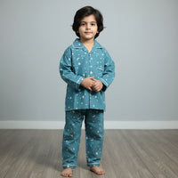 Blue Twinkling Star Cotton Nightsuit