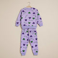 Flowers In Purple Fleece Tracksuit
