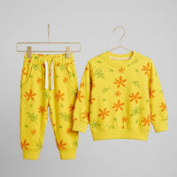 Yellow Floral Fleece Tracksuit