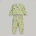 Stars In Yellowish Green Fleece Tracksuit