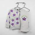 Grey Purple Floral Flapper Style Fleece Tracksuit