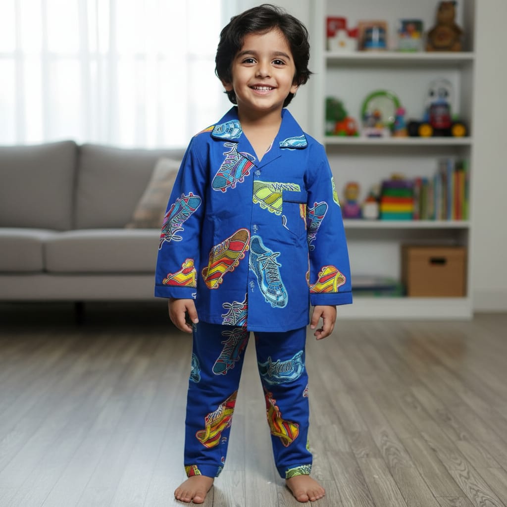 Blue Cotton Nightsuit