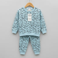 Floral Blue Fleece Tracksuits