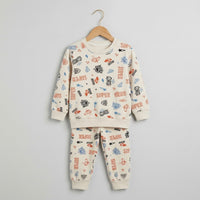 Super Hero Brownish Beige Football Fleece Tracksuit