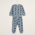 Cars In Grayish Blue Fleece Tracksuit